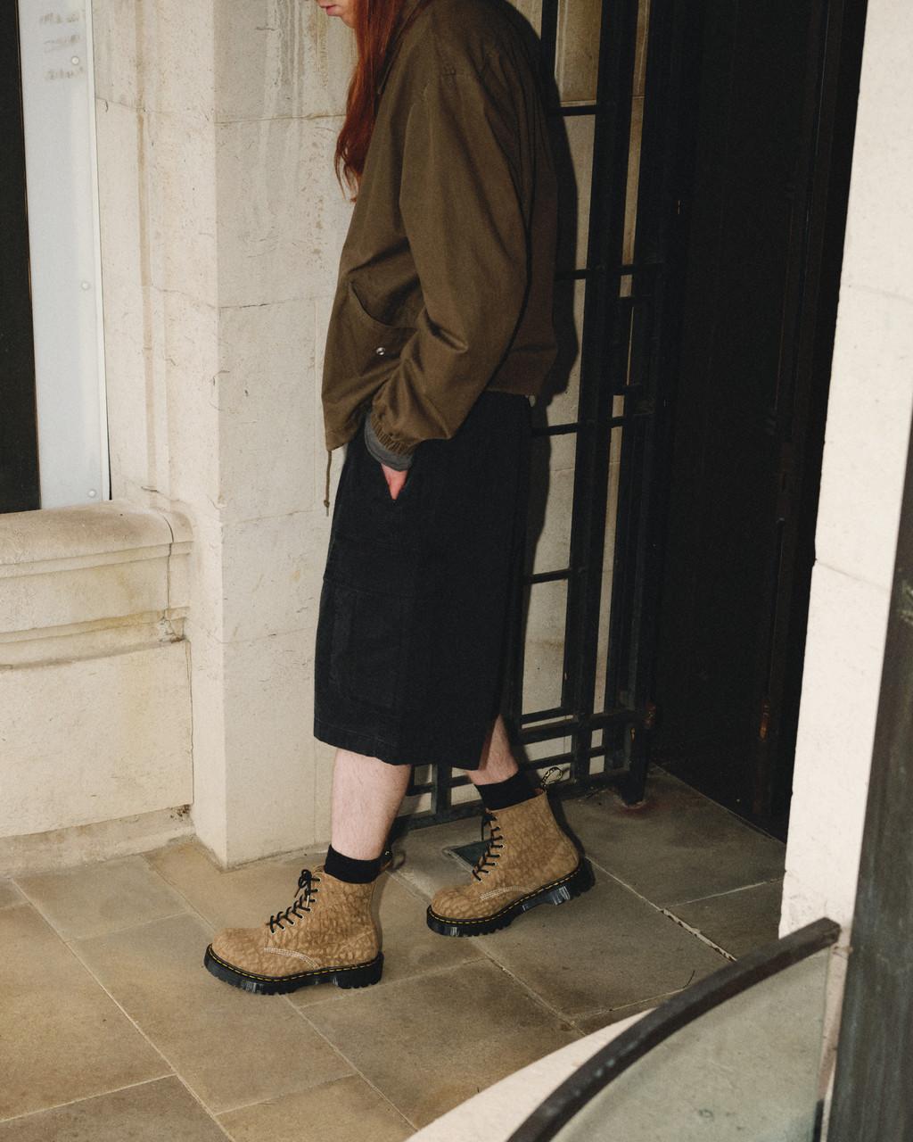 Botas con Cordones Dr Martens 1460 Made in England Emboss Suede Mujer Marrones | 53086427