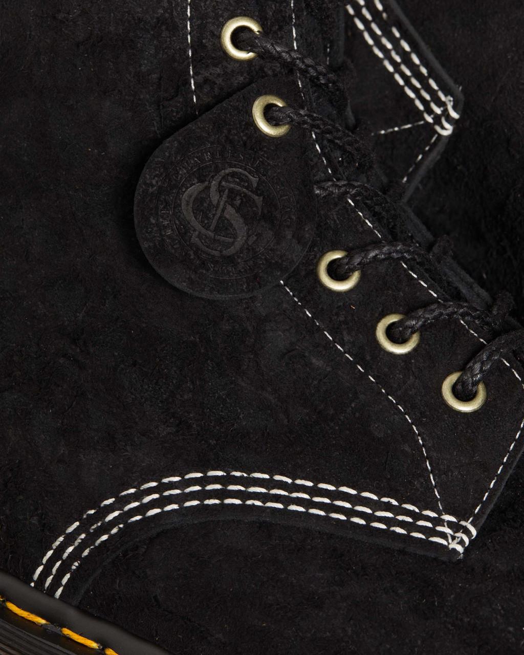 Botas con Cordones Dr Martens 1460 Made in England Emboss Suede Mujer Negras | 83464069