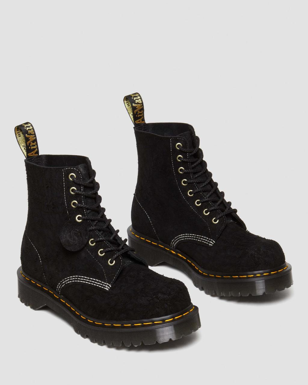 Botas con Cordones Dr Martens 1460 Made in England Emboss Suede Mujer Negras | 83464069
