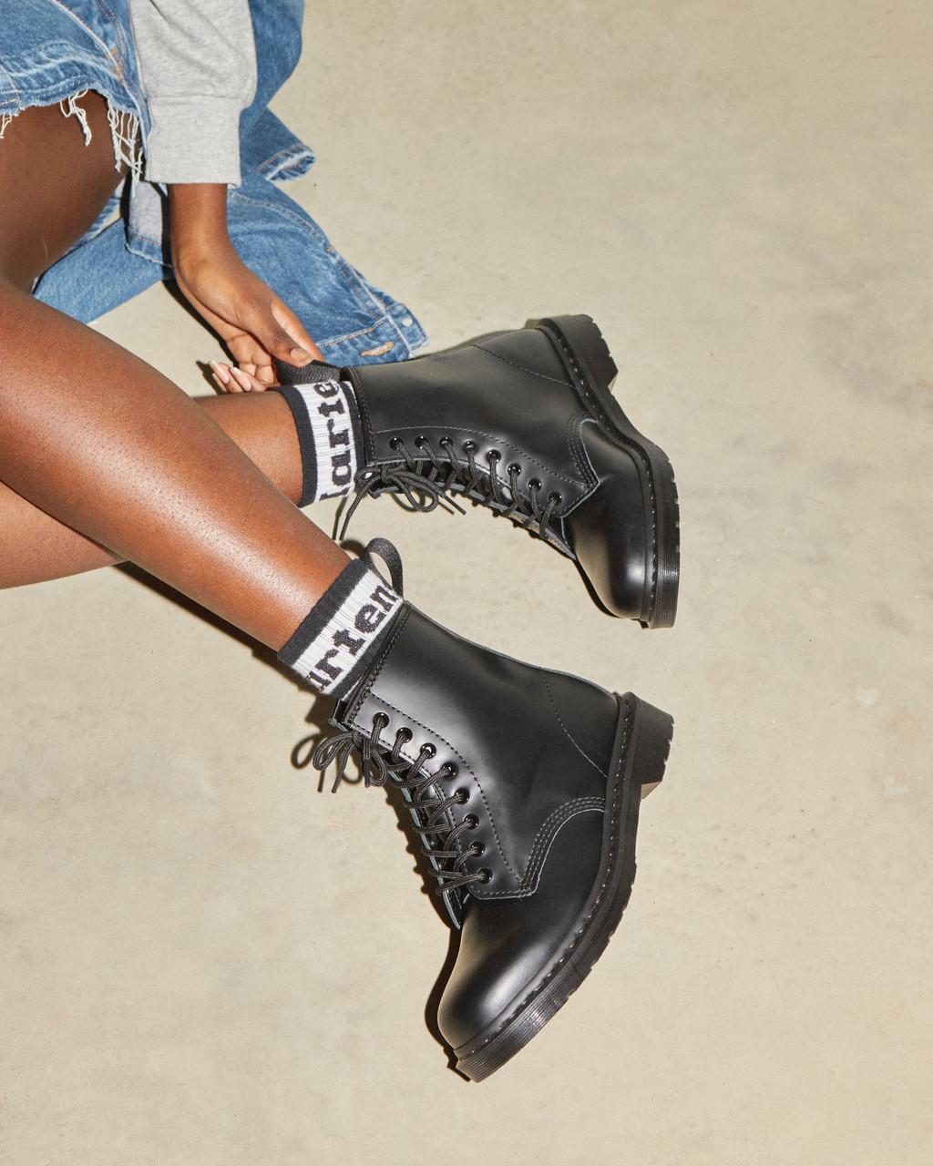 Botas con Cordones Dr Martens 1460 Mono Smooth Leather Mujer Negras | 65771764