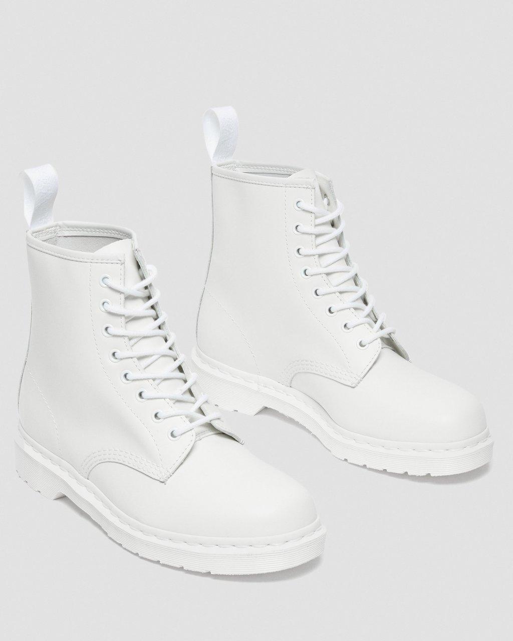 Botas con Cordones Dr Martens 1460 Mono Smooth Leather Hombre Blancas | 42861338