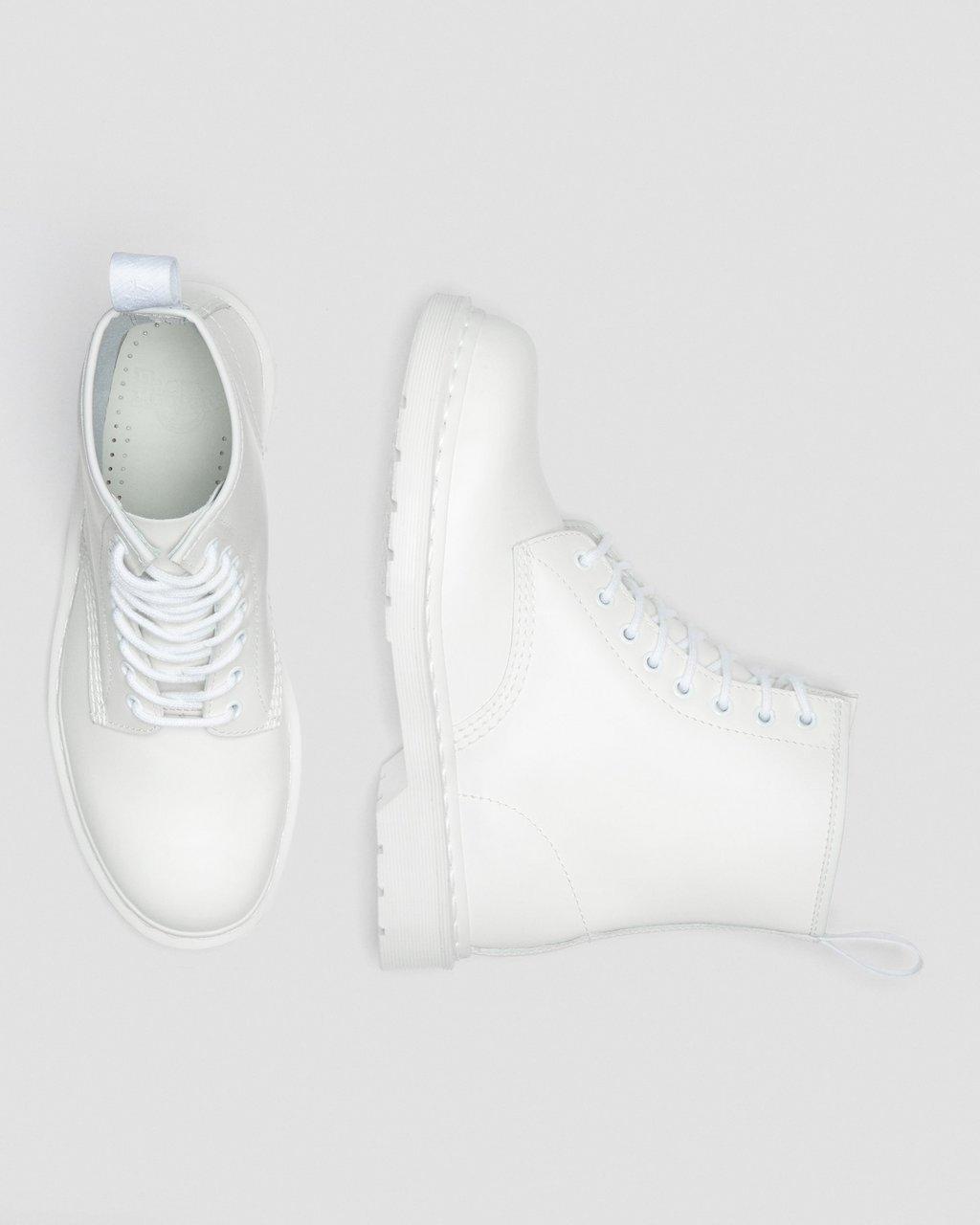 Botas con Cordones Dr Martens 1460 Mono Smooth Leather Hombre Blancas | 42861338