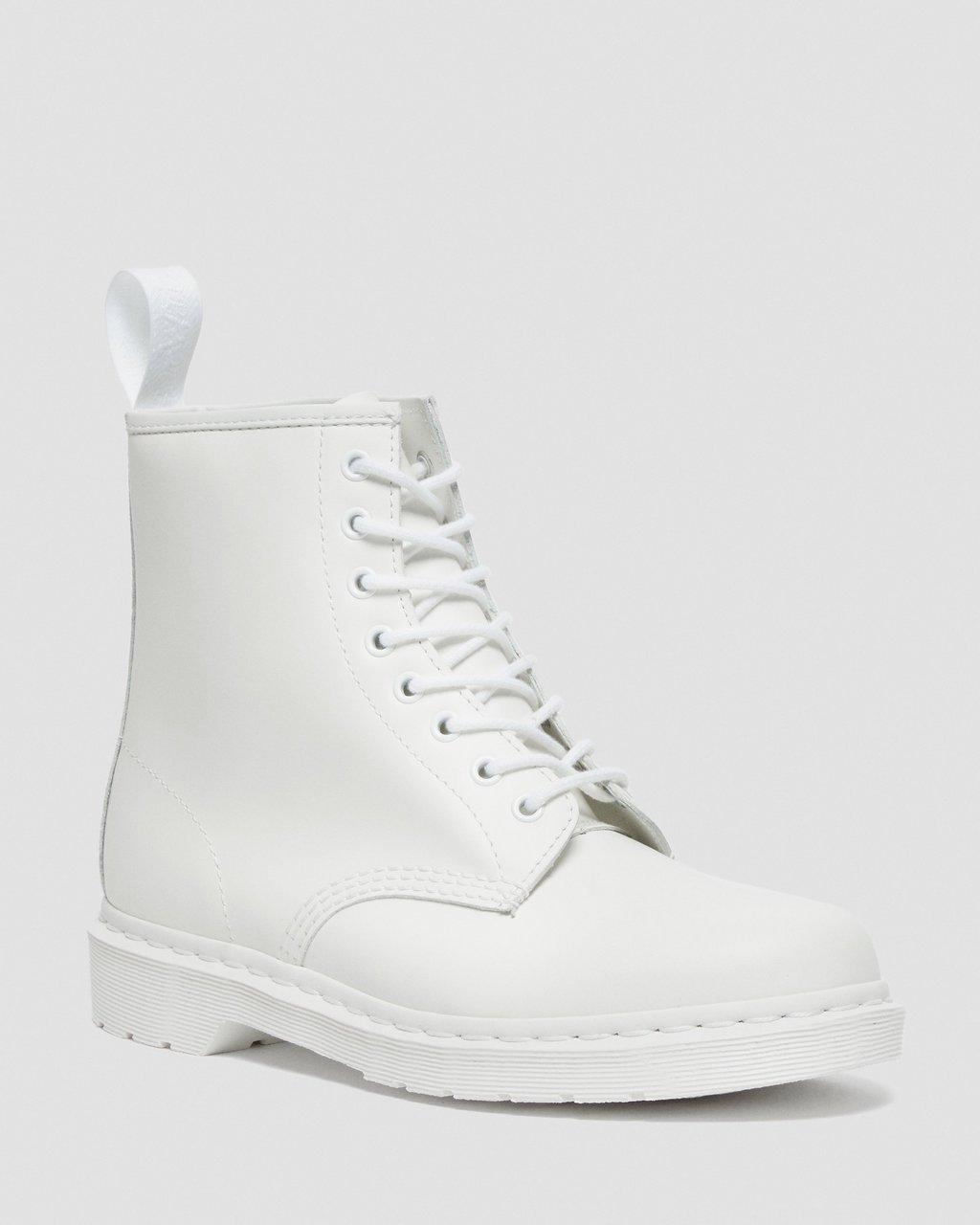 Botas con Cordones Dr Martens 1460 Mono Smooth Leather Hombre Blancas | 42861338