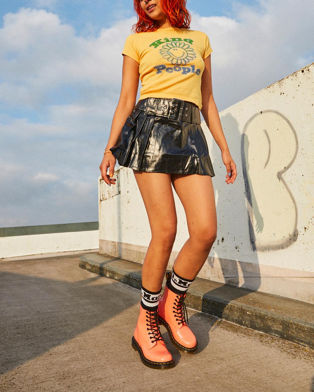 Botas con Cordones Dr Martens 1460 Patent Leather Mujer Rojas | 50348238