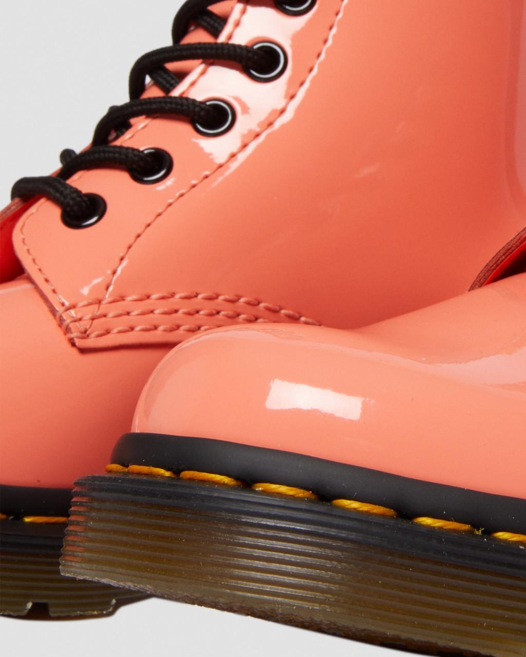 Botas con Cordones Dr Martens 1460 Patent Leather Mujer Rojas | 50348238