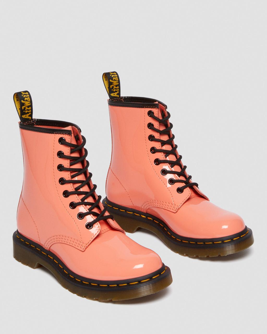 Botas con Cordones Dr Martens 1460 Patent Leather Mujer Rojas | 50348238
