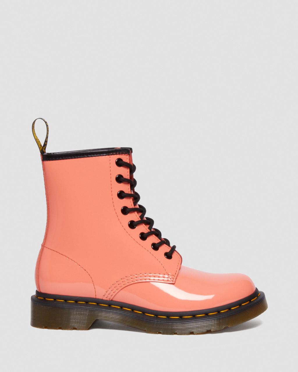 Botas con Cordones Dr Martens 1460 Patent Leather Mujer Rojas | 50348238