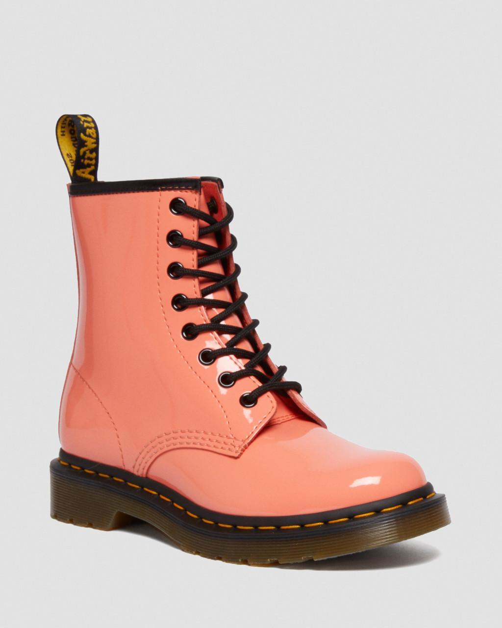 Botas con Cordones Dr Martens 1460 Patent Leather Mujer Rojas | 50348238