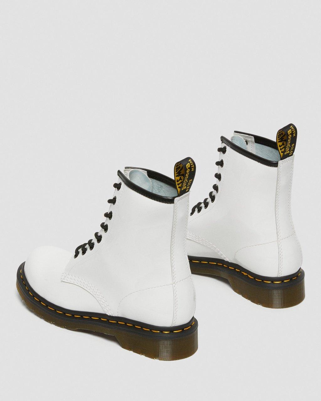 Botas con Cordones Dr Martens 1460 Patent Leather Mujer Blancas | 27277662