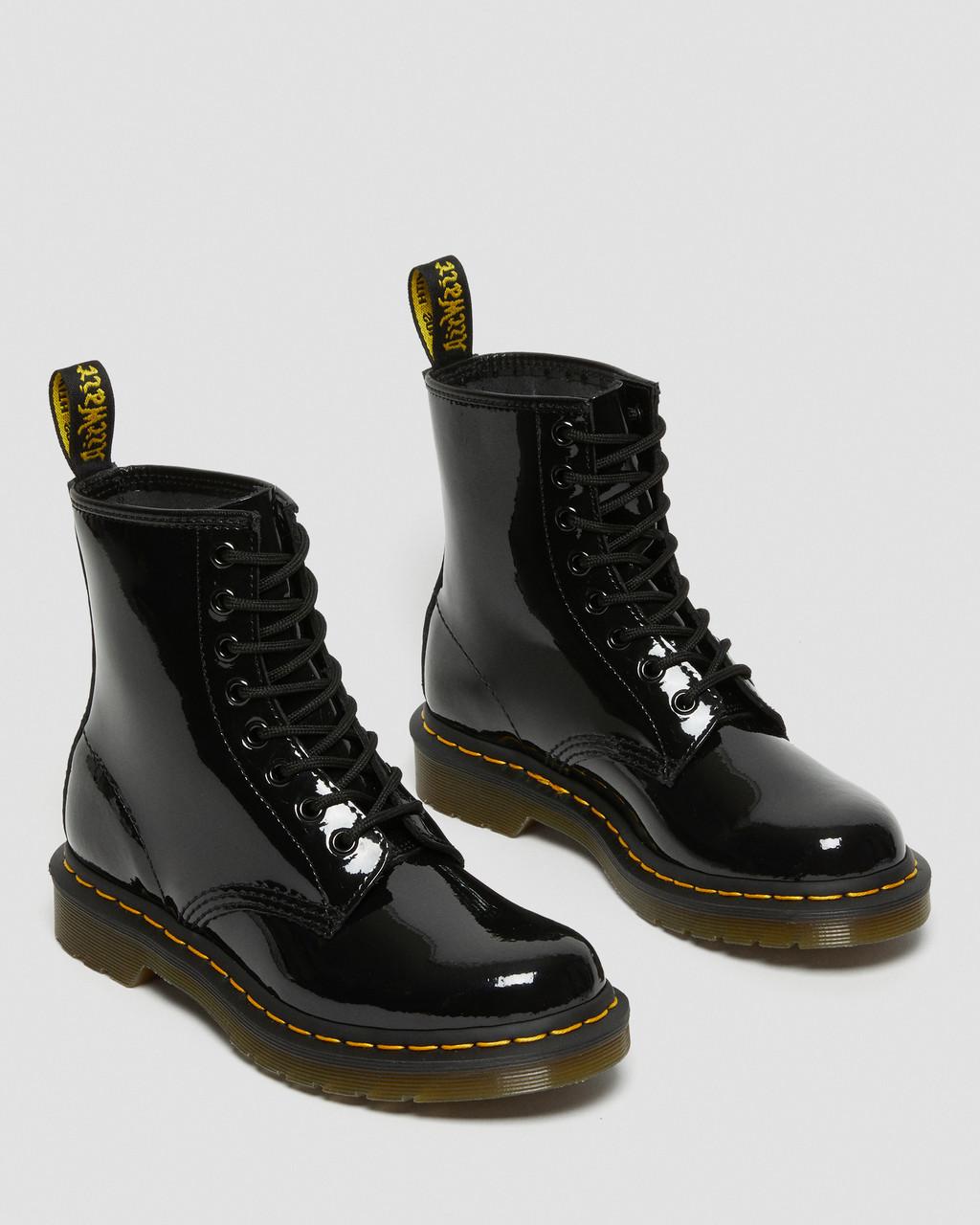 Botas con Cordones Dr Martens 1460 Patent Leather Hombre Negras | 11379550