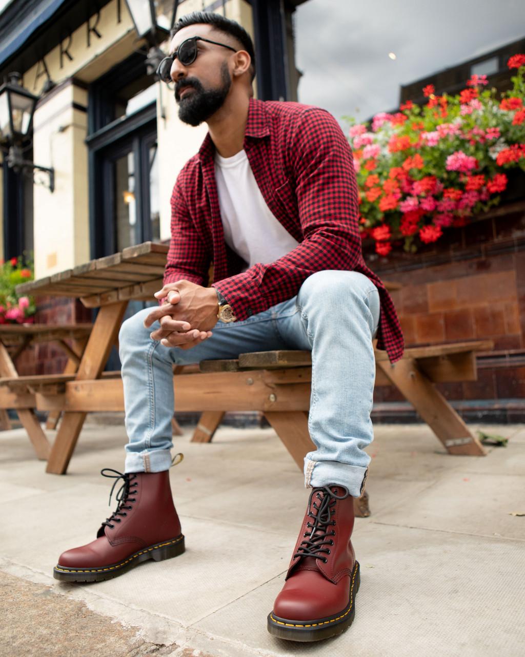 Botas con Cordones Dr Martens 1460 Smooth Leather Mujer Rojas | 33592899