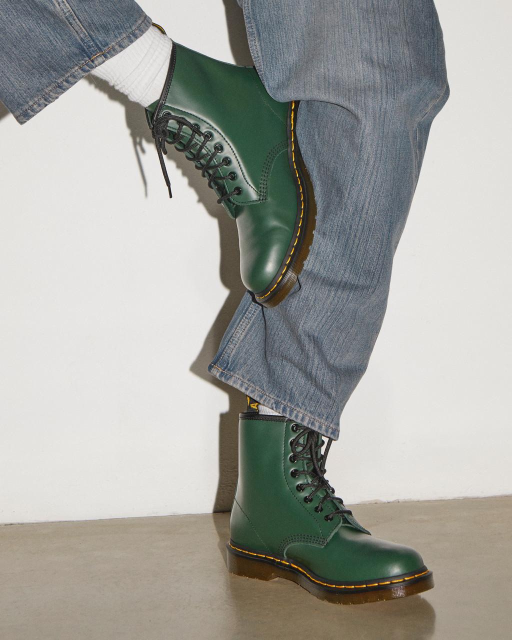 Botas con Cordones Dr Martens 1460 Smooth Leather Mujer Verde | 65640759