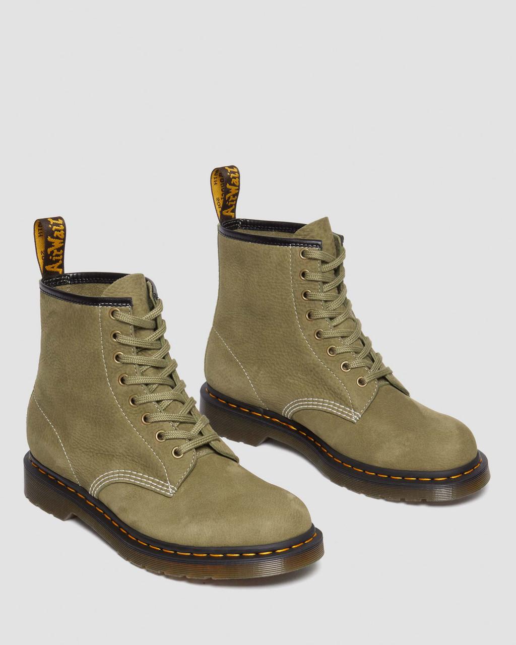 Botas con Cordones Dr Martens 1460 Tumbled Nubuck Leather Hombre Verde Oliva | 28780027