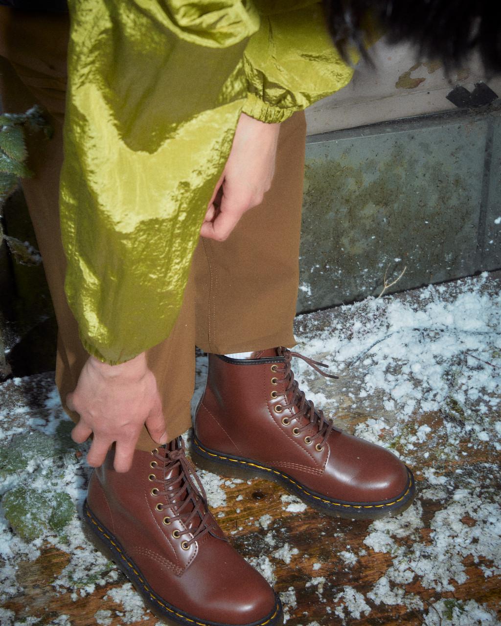 Botas con Cordones Dr Martens Vegan 1460 Faux Fur Lined Mujer Marrones | 93842352