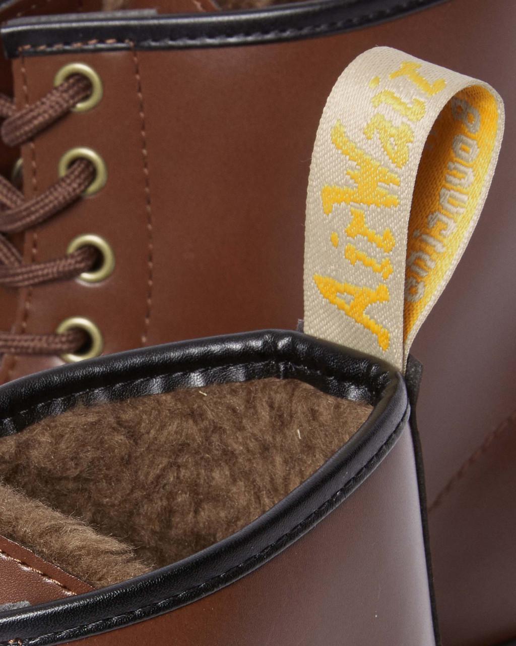 Botas con Cordones Dr Martens Vegan 1460 Faux Fur Lined Mujer Marrones | 93842352