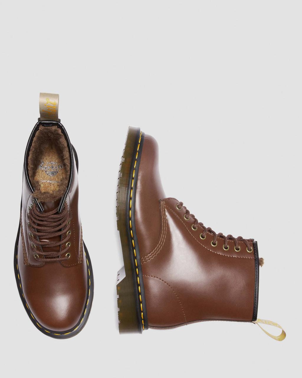 Botas con Cordones Dr Martens Vegan 1460 Faux Fur Lined Mujer Marrones | 93842352