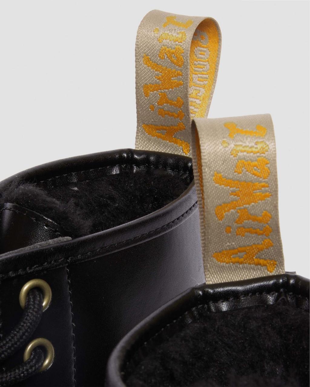 Botas con Cordones Dr Martens Vegan 1460 Faux Fur Lined Mujer Negras | 20314281