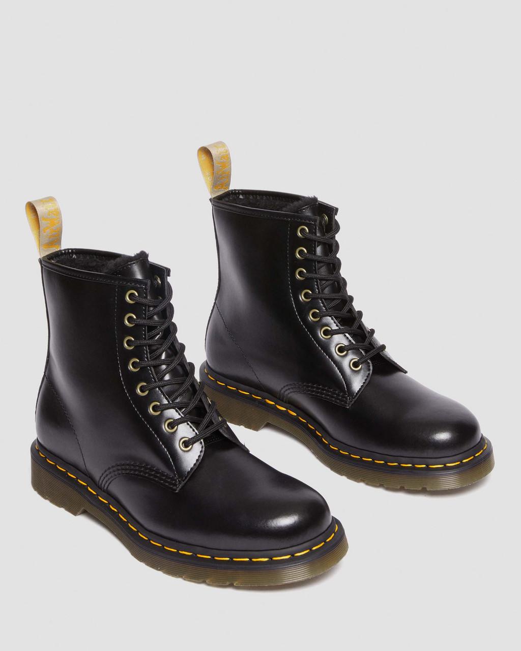 Botas con Cordones Dr Martens Vegan 1460 Faux Fur Lined Mujer Negras | 20314281