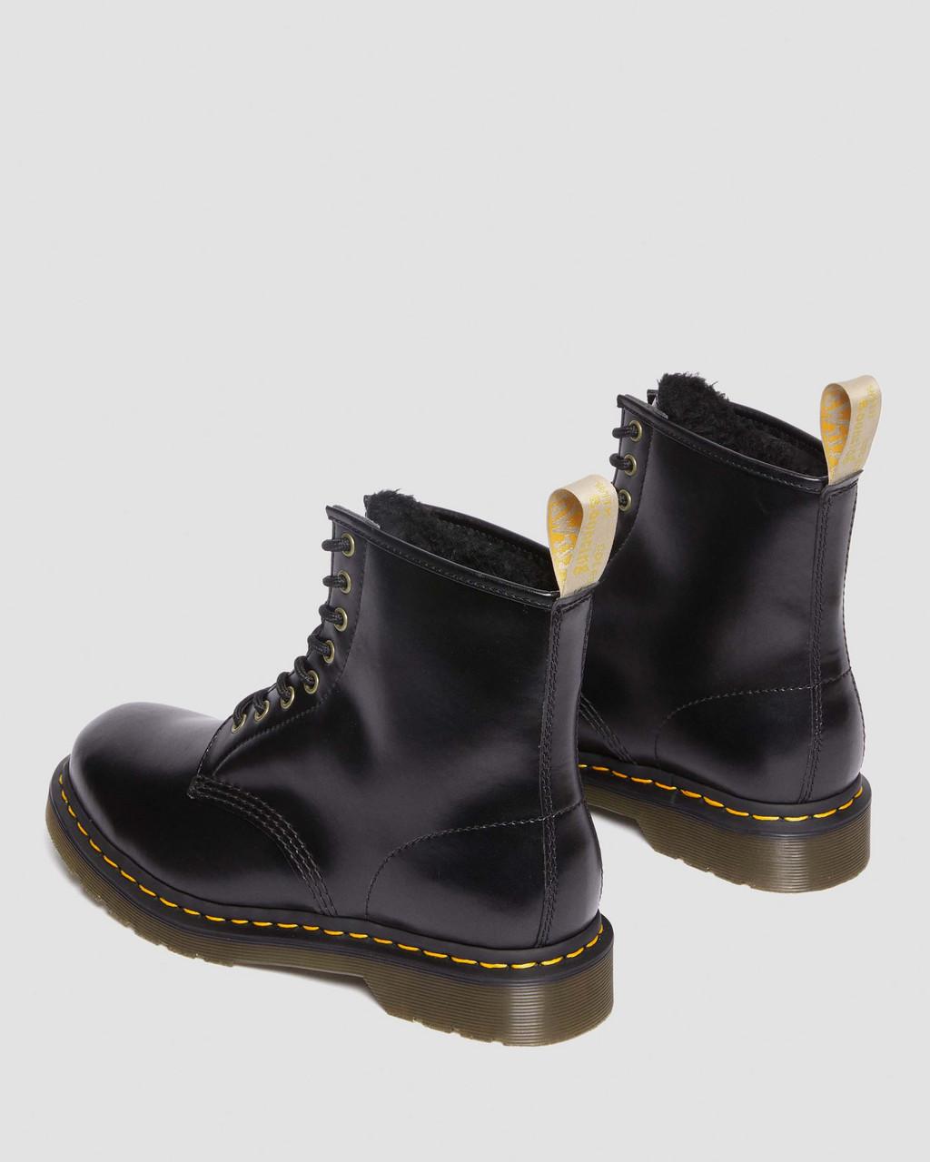 Botas con Cordones Dr Martens Vegan 1460 Faux Fur Lined Mujer Negras | 20314281