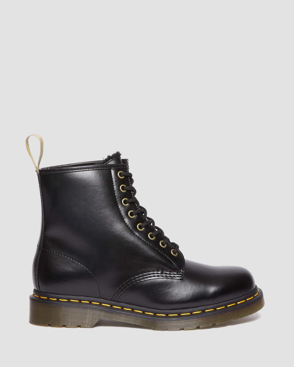 Botas con Cordones Dr Martens Vegan 1460 Faux Fur Lined Mujer Negras | 20314281