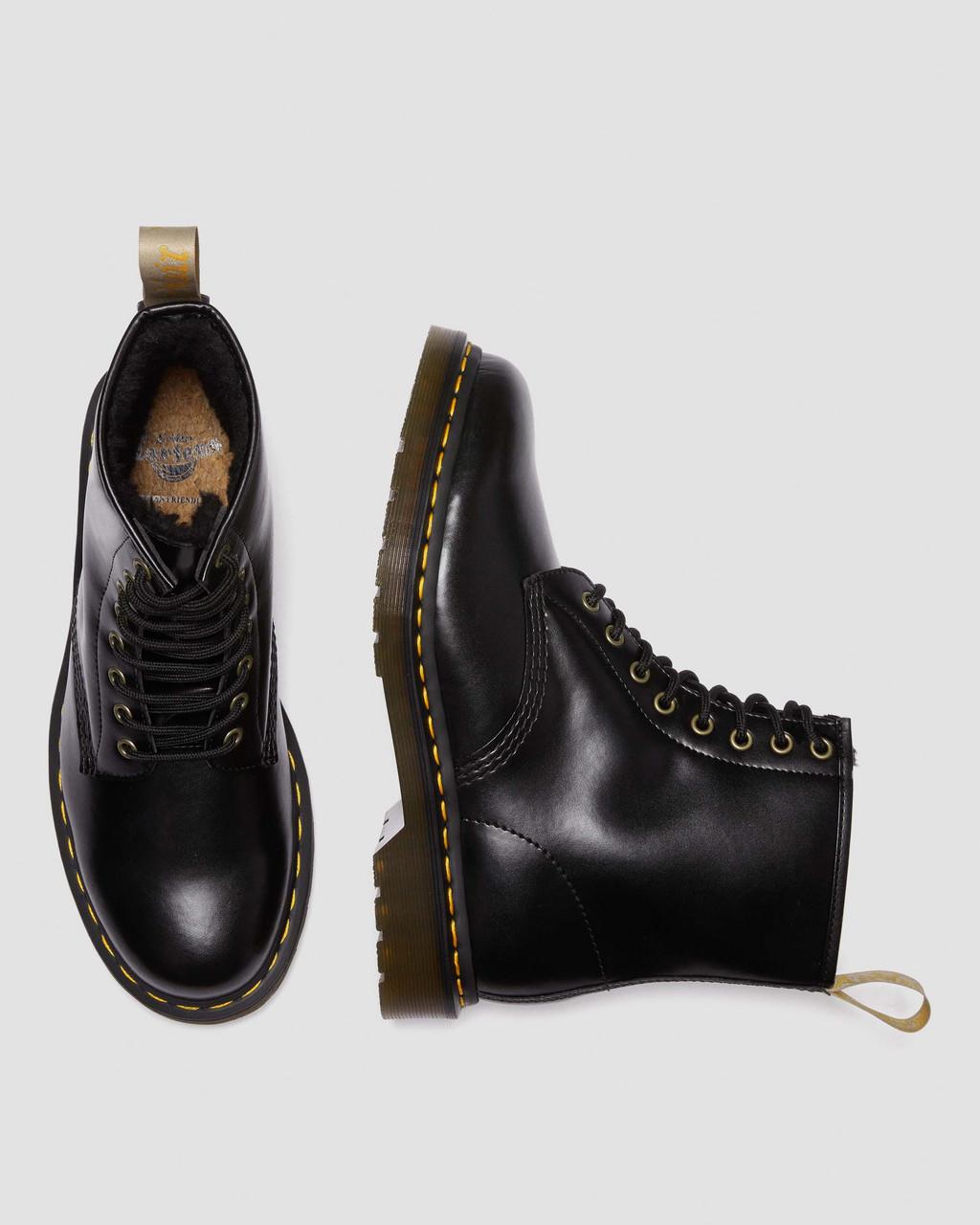 Botas con Cordones Dr Martens Vegan 1460 Faux Fur Lined Mujer Negras | 20314281
