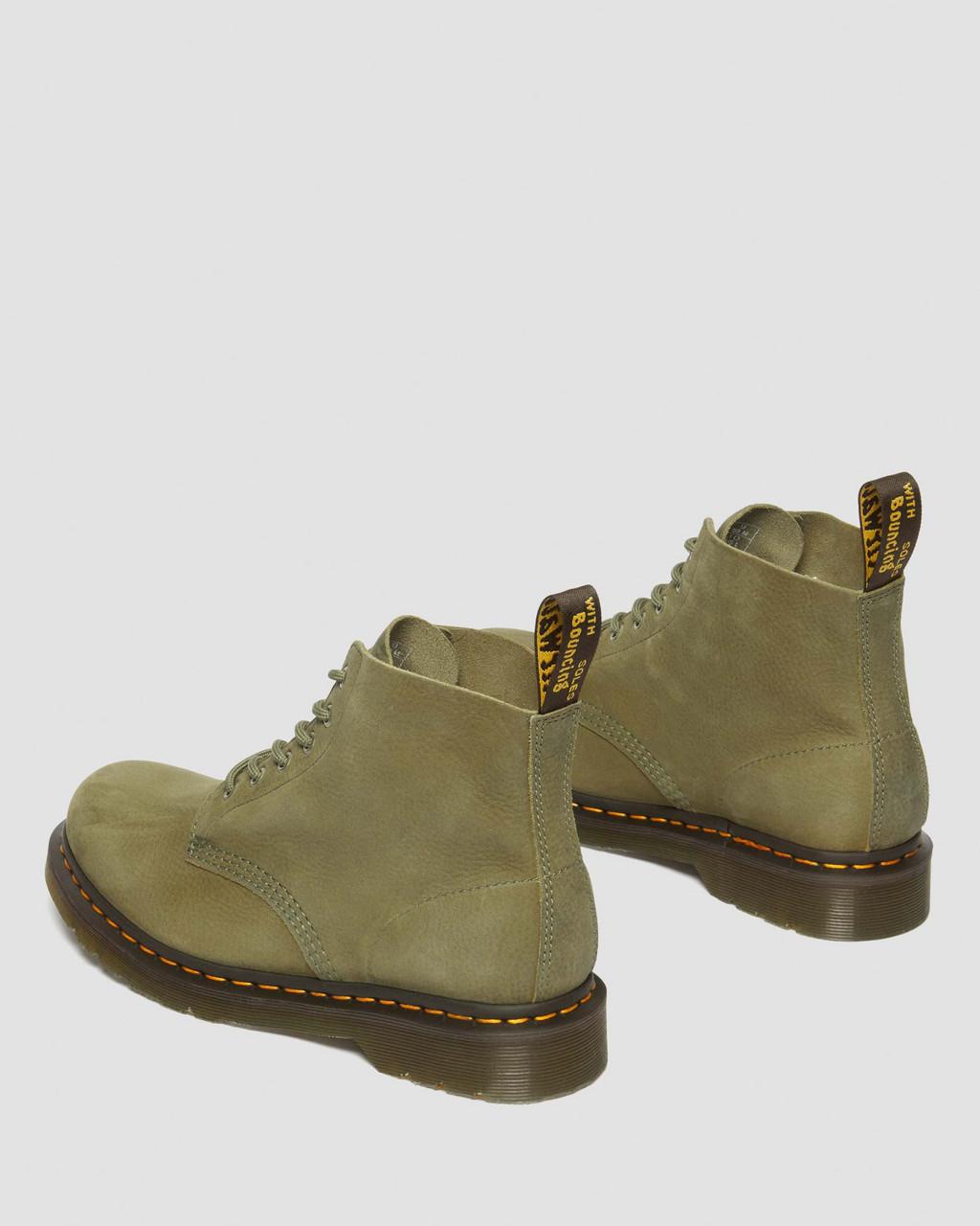 Botines Dr Martens 101 Tumbled Nubuck Leather Mujer Verde Oliva | 51251496