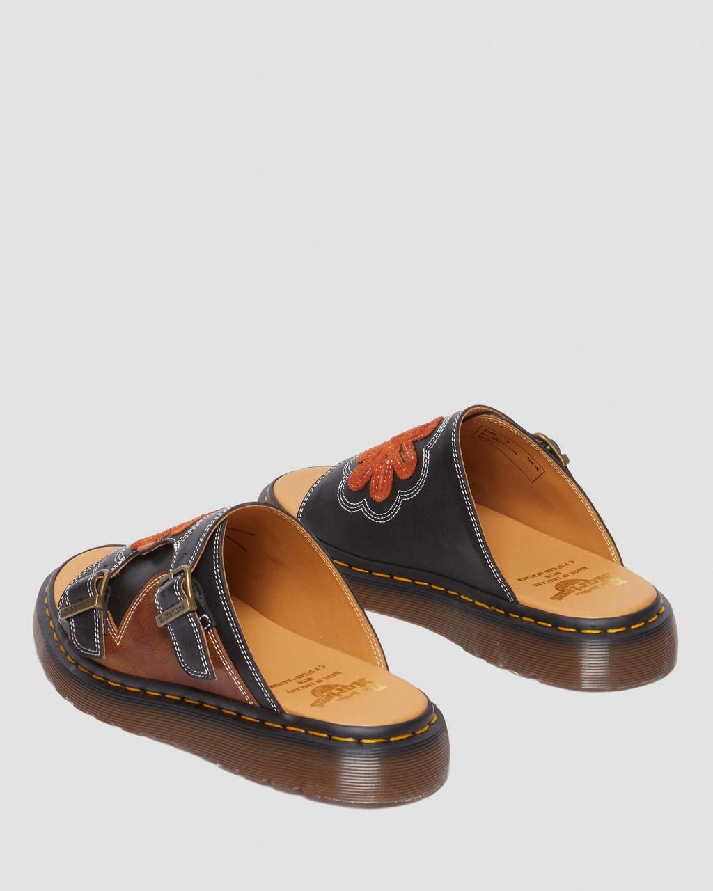 Chanclas Dr Martens Dayne Made in England Leather & Suede Applique Mujer Negras | 31202434