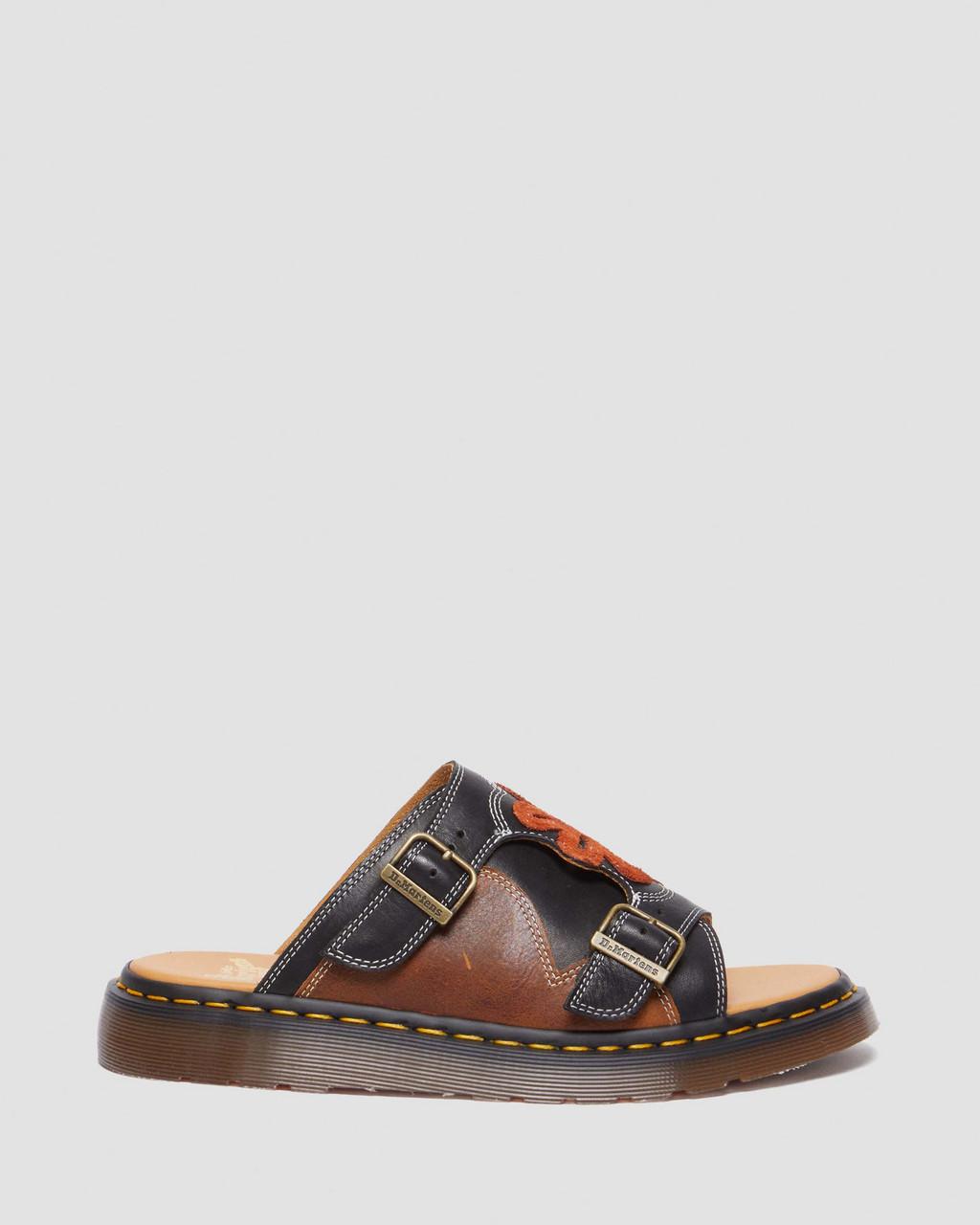 Chanclas Dr Martens Dayne Made in England Leather & Suede Applique Mujer Negras | 31202434