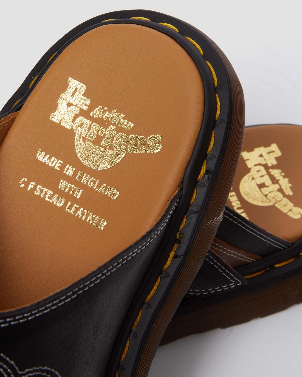 Chanclas Dr Martens Dayne Made in England Leather & Suede Applique Mujer Negras | 31202434