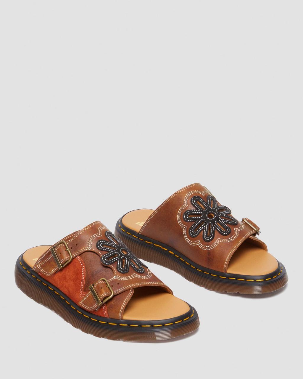 Chanclas Dr Martens Dayne Made in England Leather & Suede Applique Hombre Marrones | 81271719