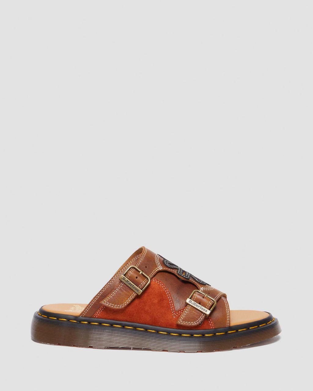 Chanclas Dr Martens Dayne Made in England Leather & Suede Applique Hombre Marrones | 81271719