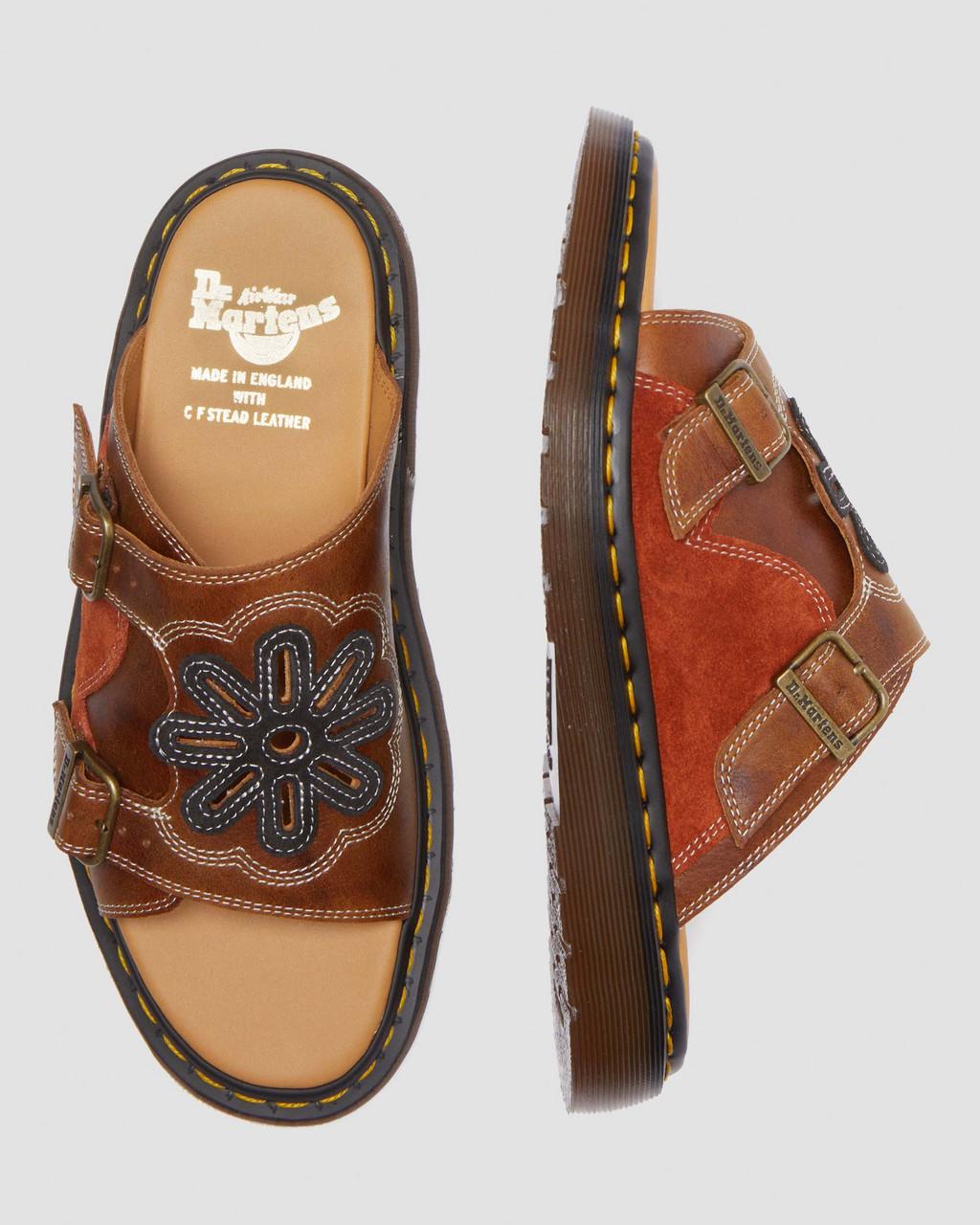 Chanclas Dr Martens Dayne Made in England Leather & Suede Applique Hombre Marrones | 81271719