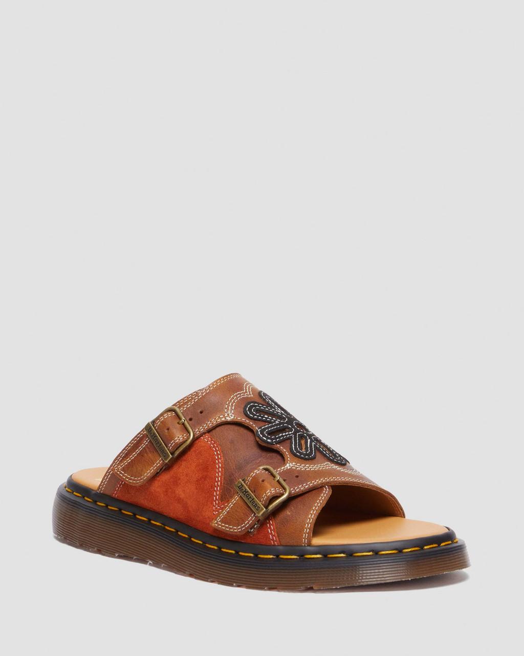 Chanclas Dr Martens Dayne Made in England Leather & Suede Applique Hombre Marrones | 81271719