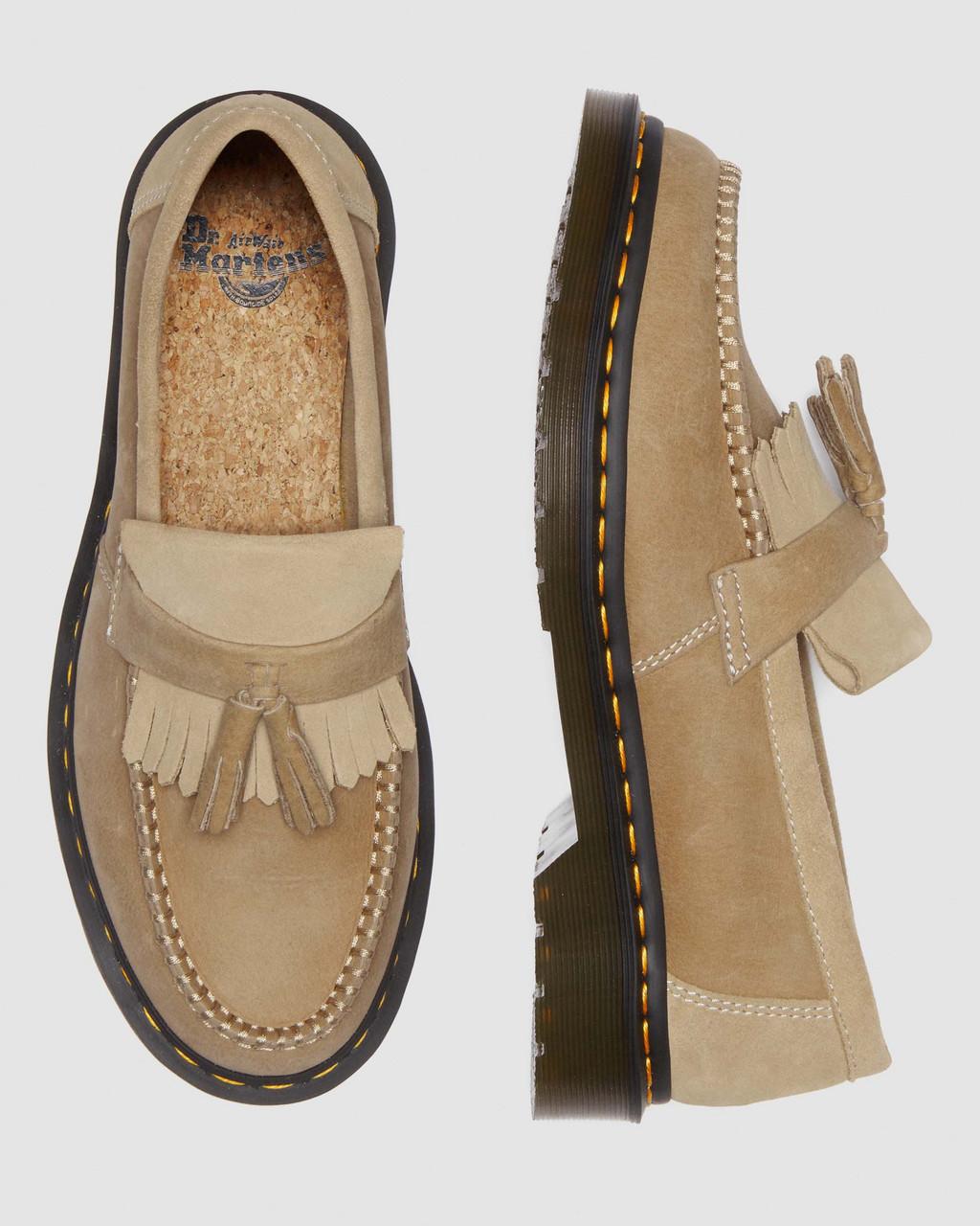 Mocasines Dr Martens Adrian Tumbled Nubuck Leather Tassel Hombre Marrones | 33665163
