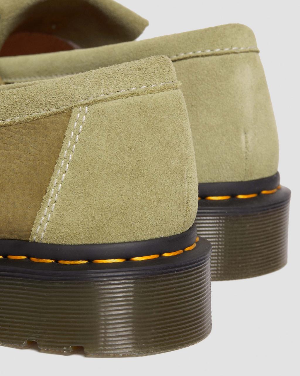 Mocasines Dr Martens Adrian Tumbled Nubuck Leather Tassel Hombre Verde Oliva | 68833193