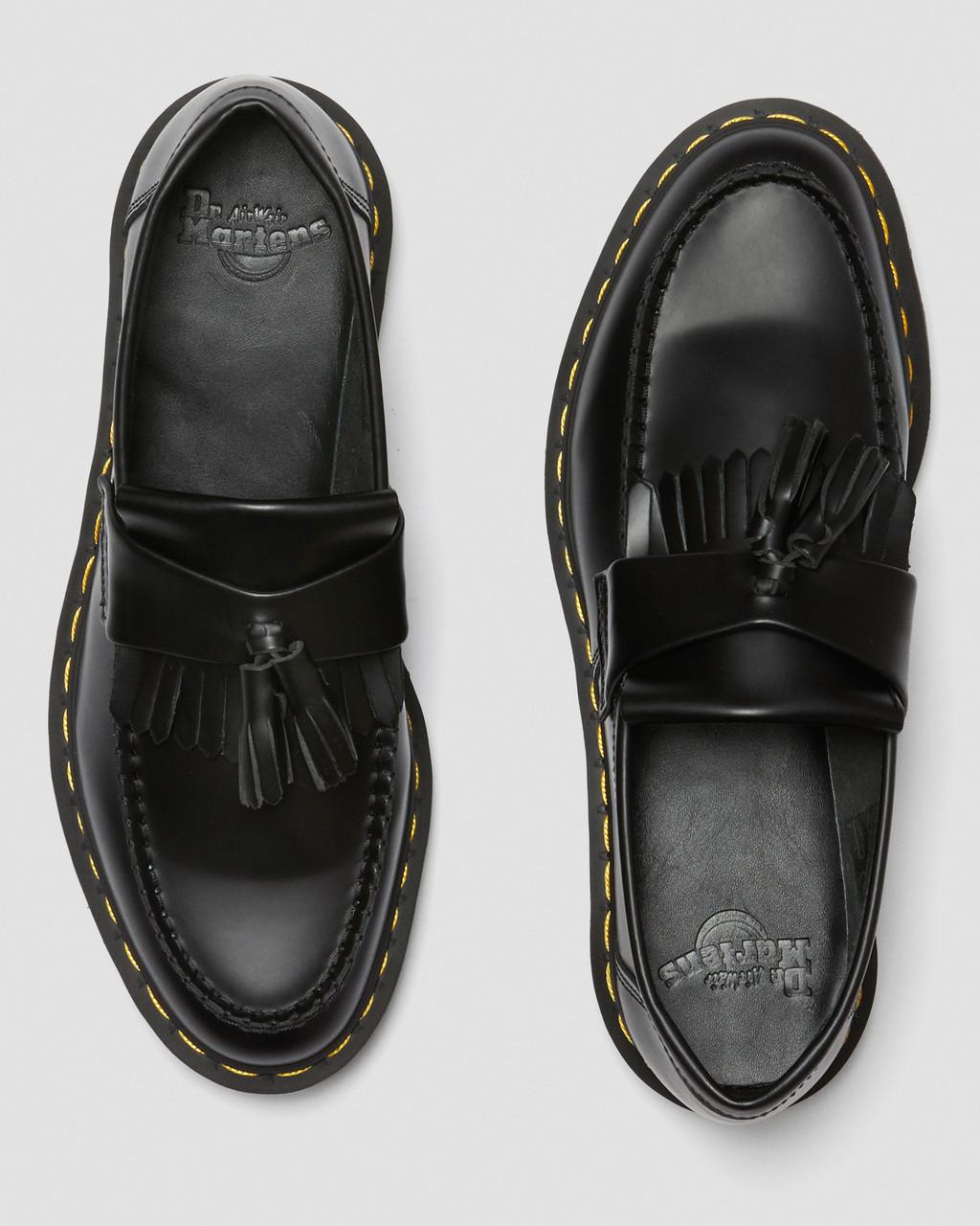 Mocasines Dr Martens Adrian Yellow Stitch Leather Tassel Mujer Negras | 63461319