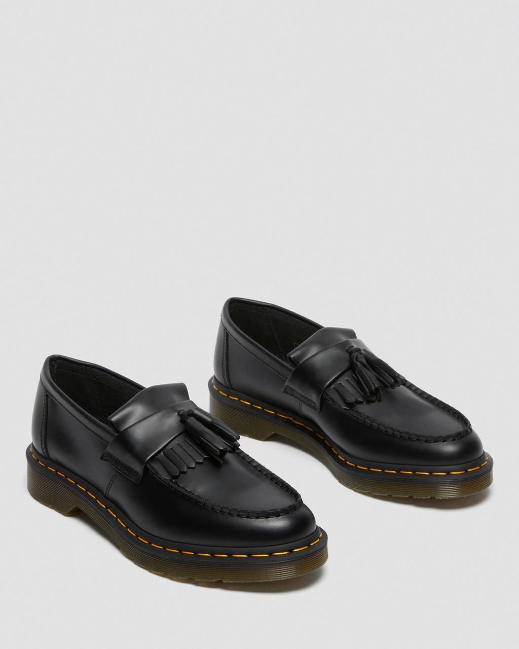 Mocasines Dr Martens Adrian Yellow Stitch Leather Tassel Mujer Negras | 63461319