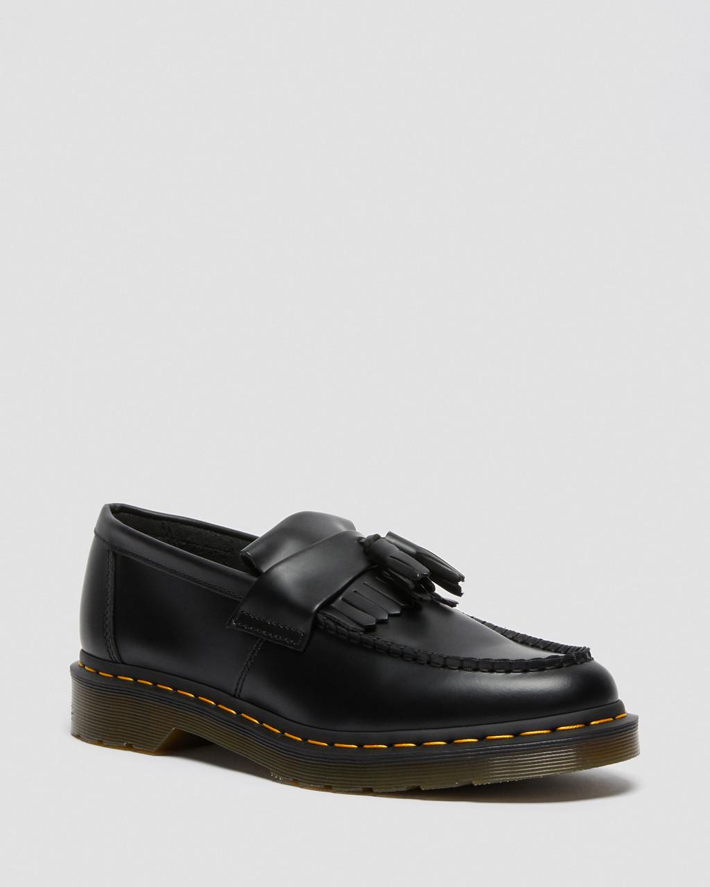 Mocasines Dr Martens Adrian Yellow Stitch Leather Tassel Mujer Negras | 63461319
