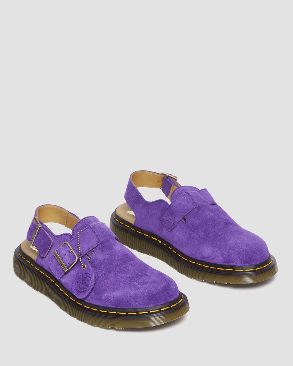 Mulas Dr Martens Jorge Made in England Suede Slingback Hombre Moradas | 91230998