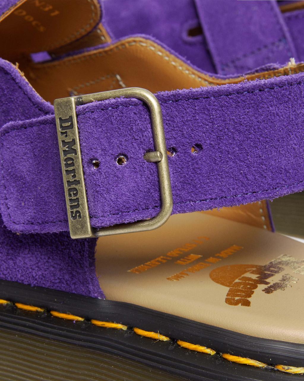 Mulas Dr Martens Jorge Made in England Suede Slingback Hombre Moradas | 91230998
