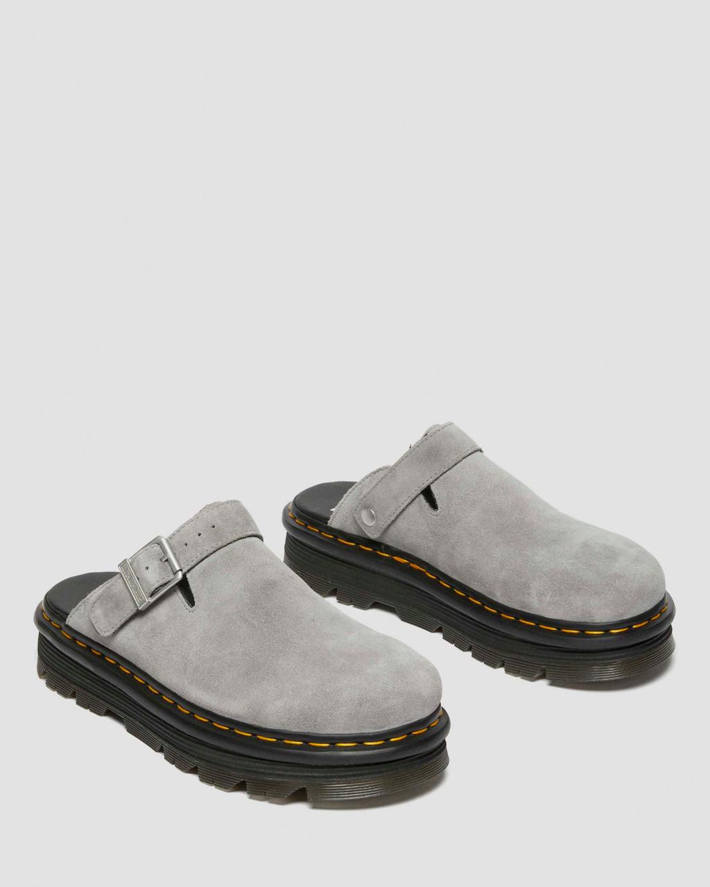 Mulas Dr Martens Zebzag Suede Slingback Platform Mujer Gris | 14592427