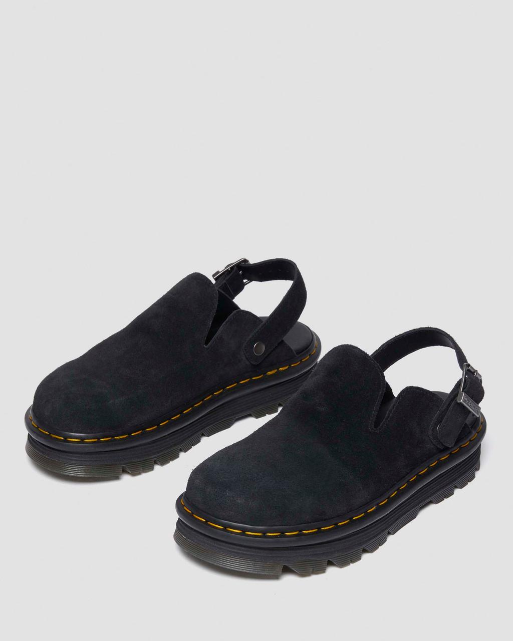 Mulas Dr Martens Zebzag Suede Slingback Platform Mujer Negras | 13990826