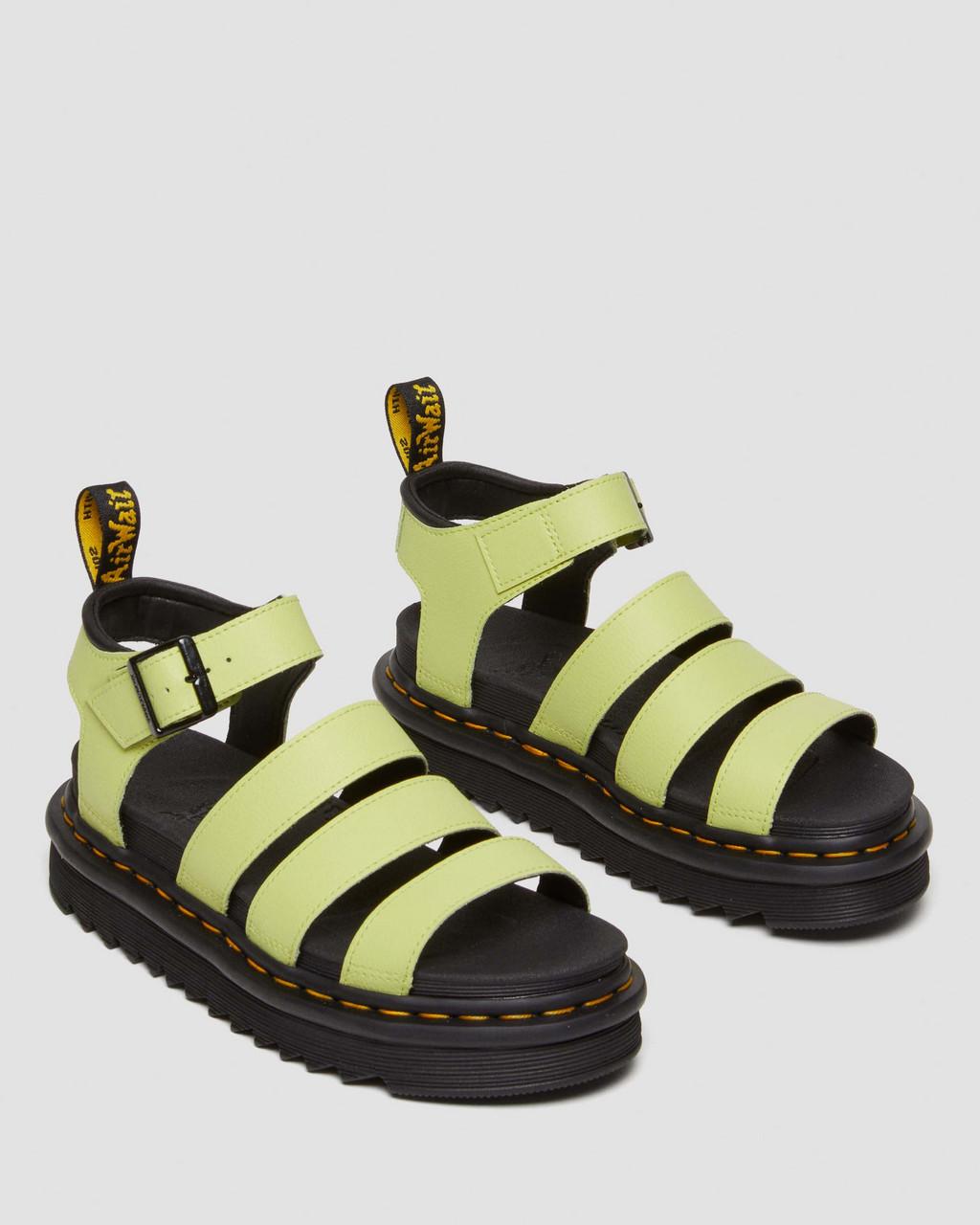 Sandalias Dr Martens Blaire Athena Leather Strap Mujer Verde | 43934514