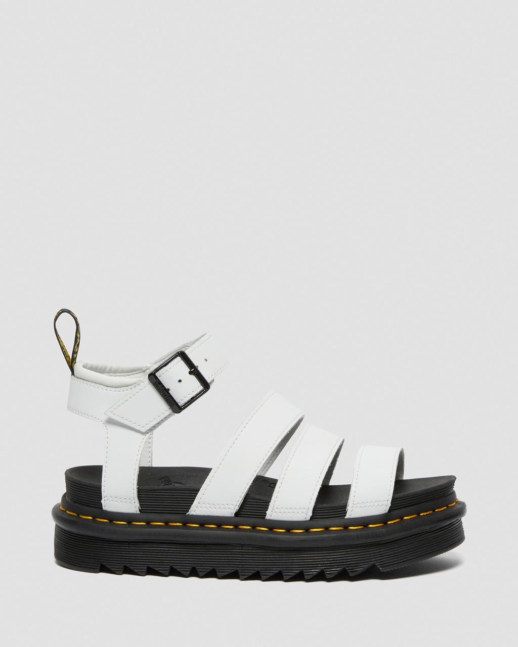 Sandalias Dr Martens Blaire Hydro Leather Strap Mujer Blancas | 36703067