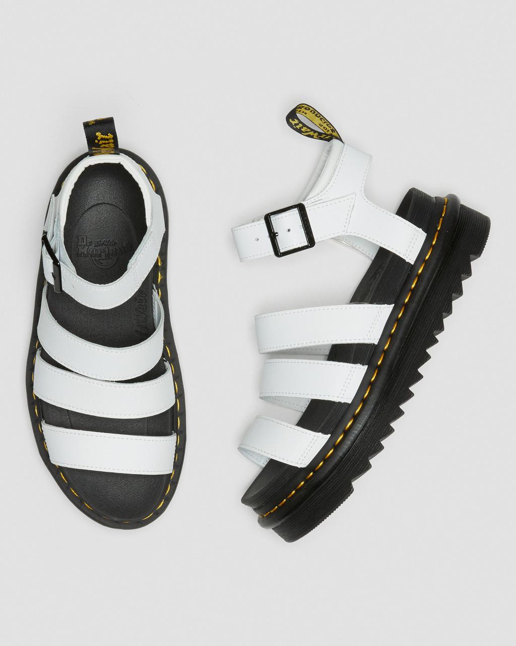 Sandalias Dr Martens Blaire Hydro Leather Strap Mujer Blancas | 36703067