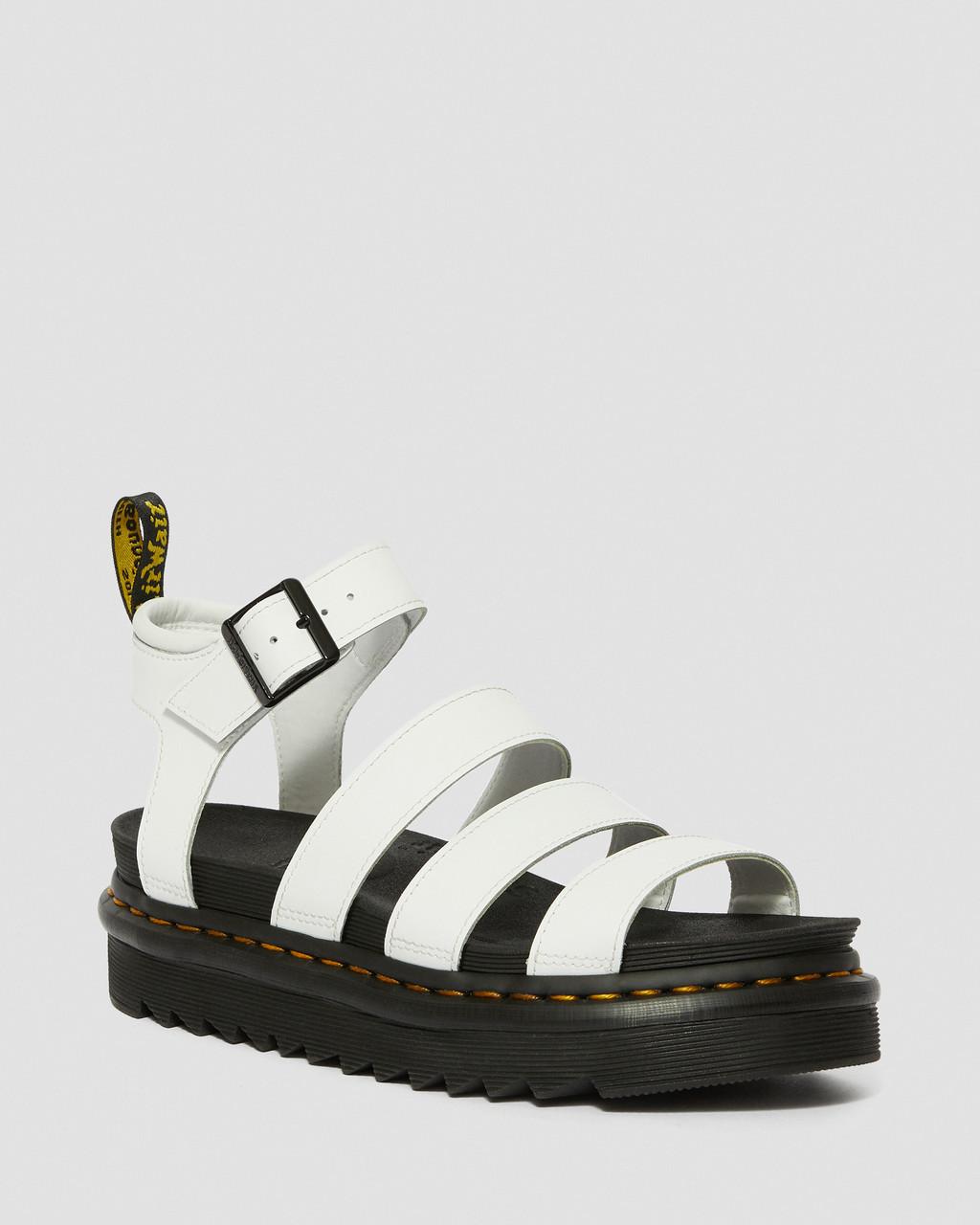 Sandalias Dr Martens Blaire Hydro Leather Strap Mujer Blancas | 36703067