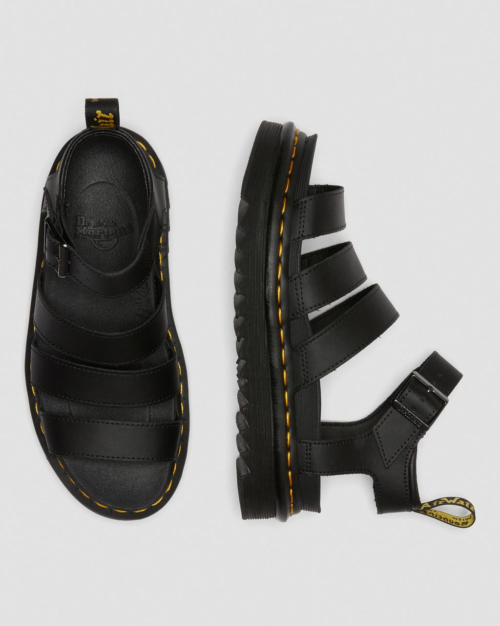 Sandalias Dr Martens Blaire Hydro Leather Strap Mujer Negras | 29230816