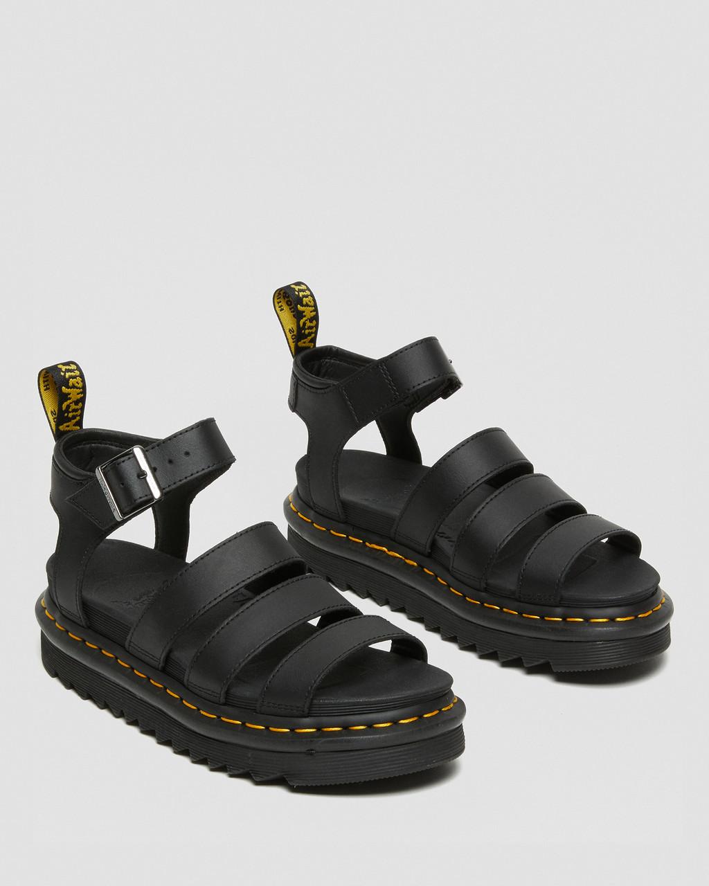 Sandalias Dr Martens Blaire Hydro Leather Strap Mujer Negras | 29230816
