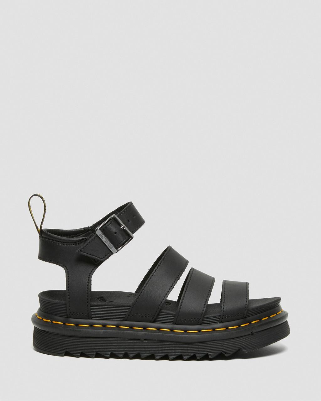 Sandalias Dr Martens Blaire Hydro Leather Strap Mujer Negras | 29230816