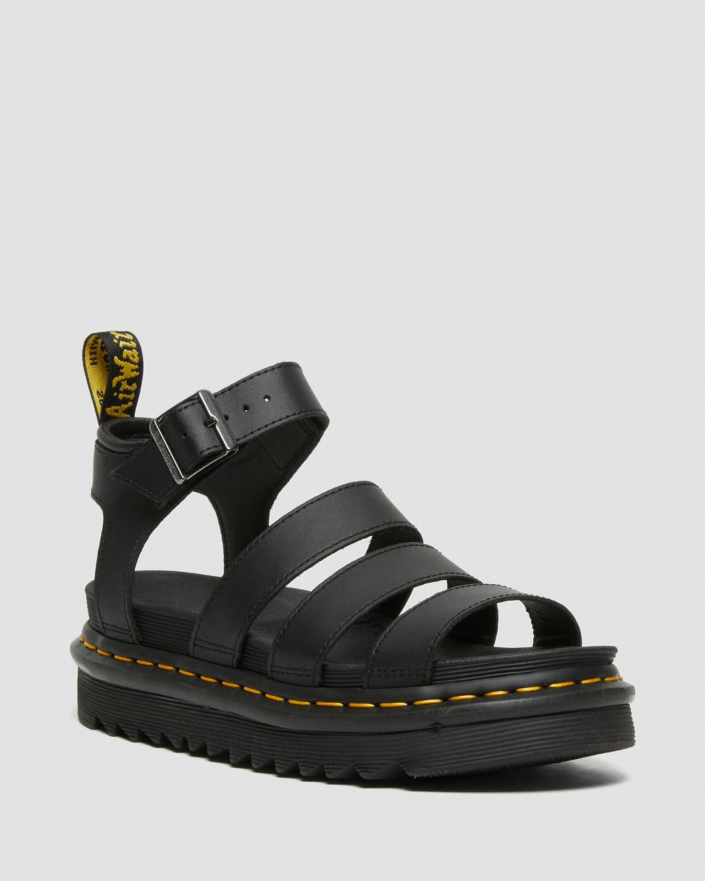 Sandalias Dr Martens Blaire Hydro Leather Strap Mujer Negras | 29230816